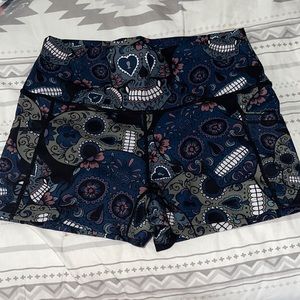 Midnight Skull Bike Shorts